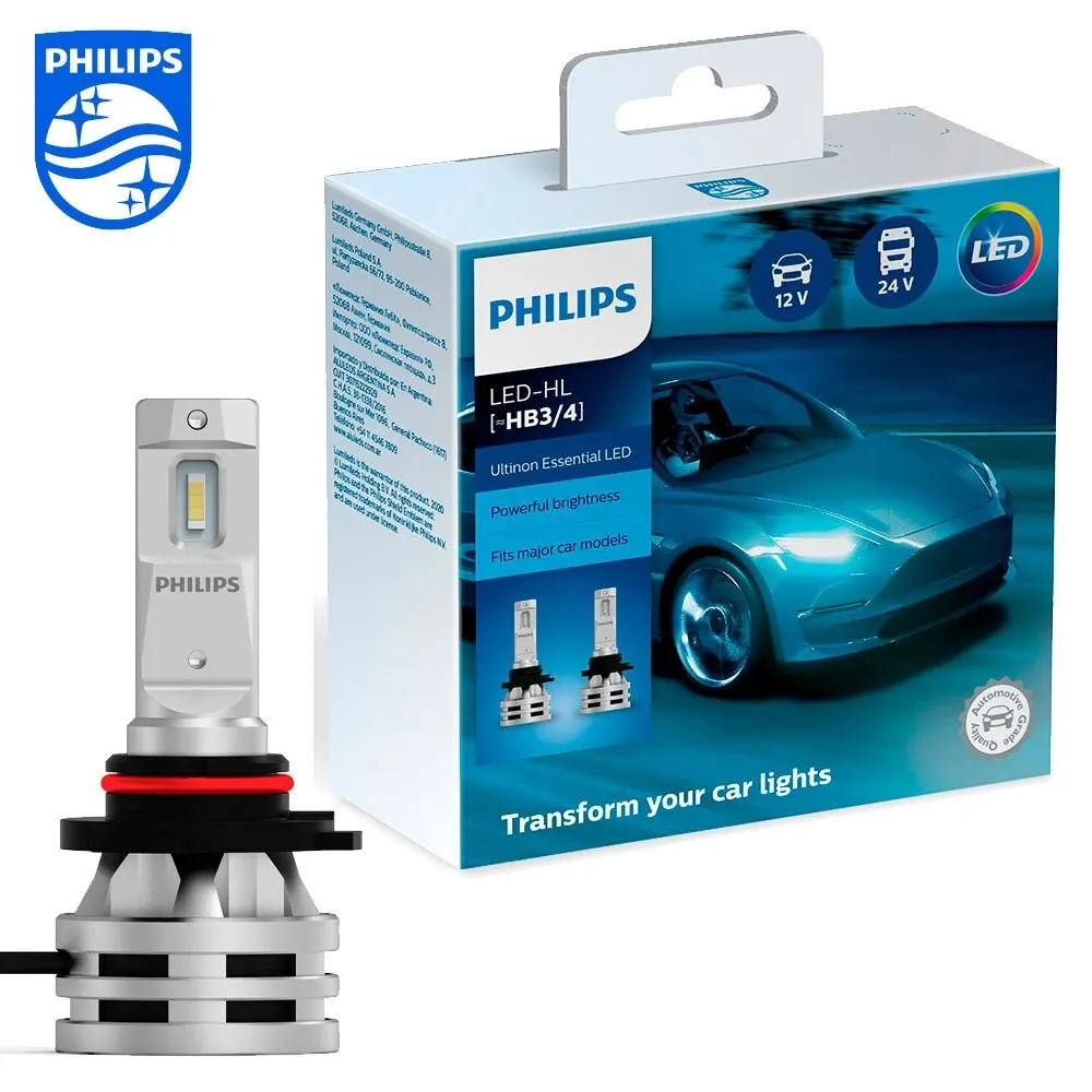 Автомобильные светодиодные лампы Philips Ultinon Essential LED HB3 / HB4 6500K (2 шт.) 11005UE2X2 |
