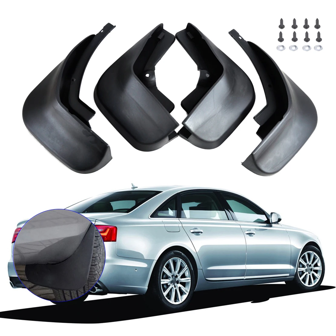 CITALL новые черные 4 шт Брызговики для Audi A6l A6 C6 седан 2006 2008 2009 2010 2011 2012 2013 2014