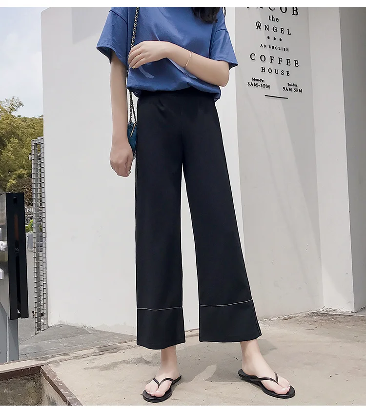 Весенние Брюки с широкими штанинами и шифоновой драпировкой в западном стиле |