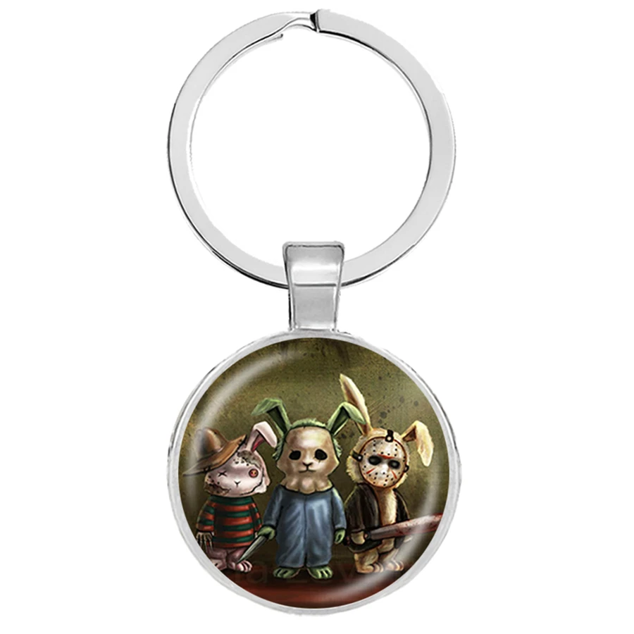 Новые брелки в виде кролика ужасов стеклянный кабошон бессердечные подвески