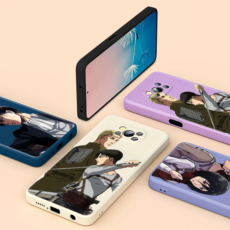 

Japanese Anime Erwin Smith For Xiaomi X3 C3 F3 X2 M2 GT NFC Pro 5G Liquid Soft Cover Phone Case