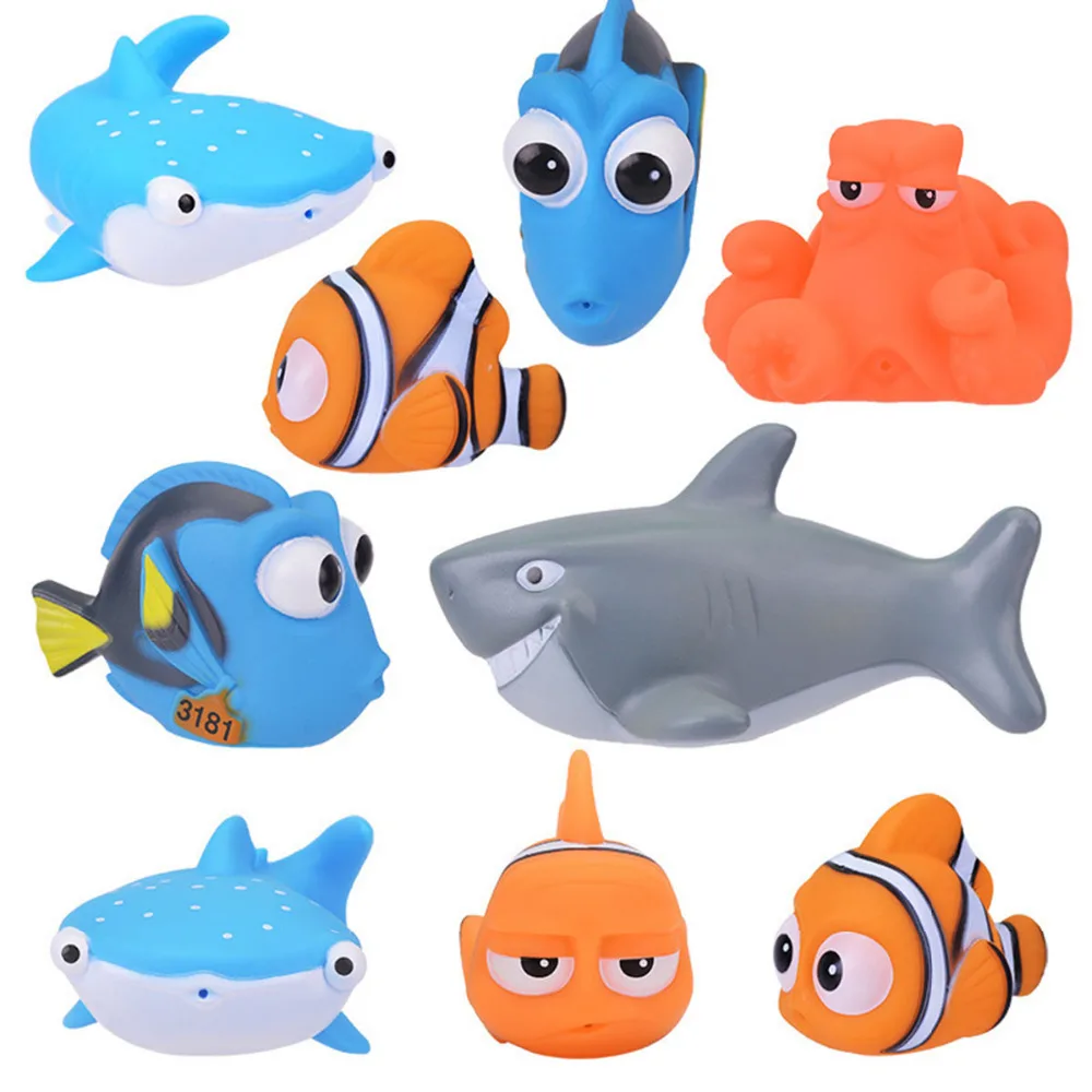Bath Toys Baby Kids Bathroom Newborn Cute Cartoon Infant Swim Classic Toys fun Animals Swimming Water Soft Floating Bathing Toy