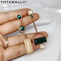 totasally new designer geometric earrings for women fashion brand cat eye acrylic stone mix matched statement earring dropship