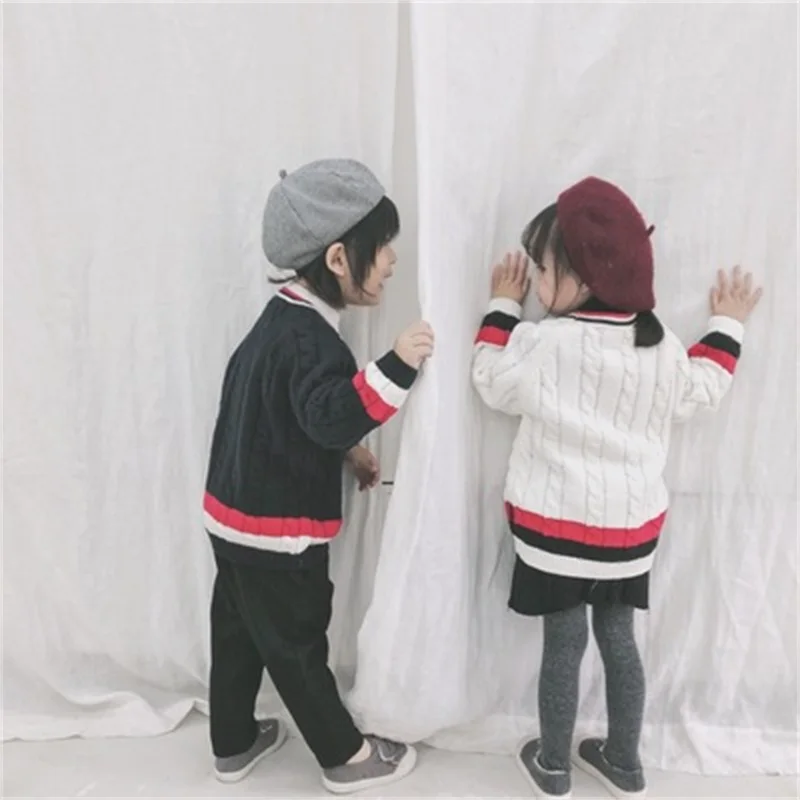 

Hot sale 2021 children's knitted cardigan fashion trend children's sweaters boys and girls wool knitting