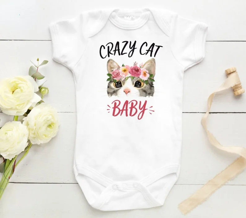 

Read The Full Title Crazy Cat Baby Girl Clothes Cute Thanksgiving Outfits for Girls Funny Baby Clothes Baby Shower Gift