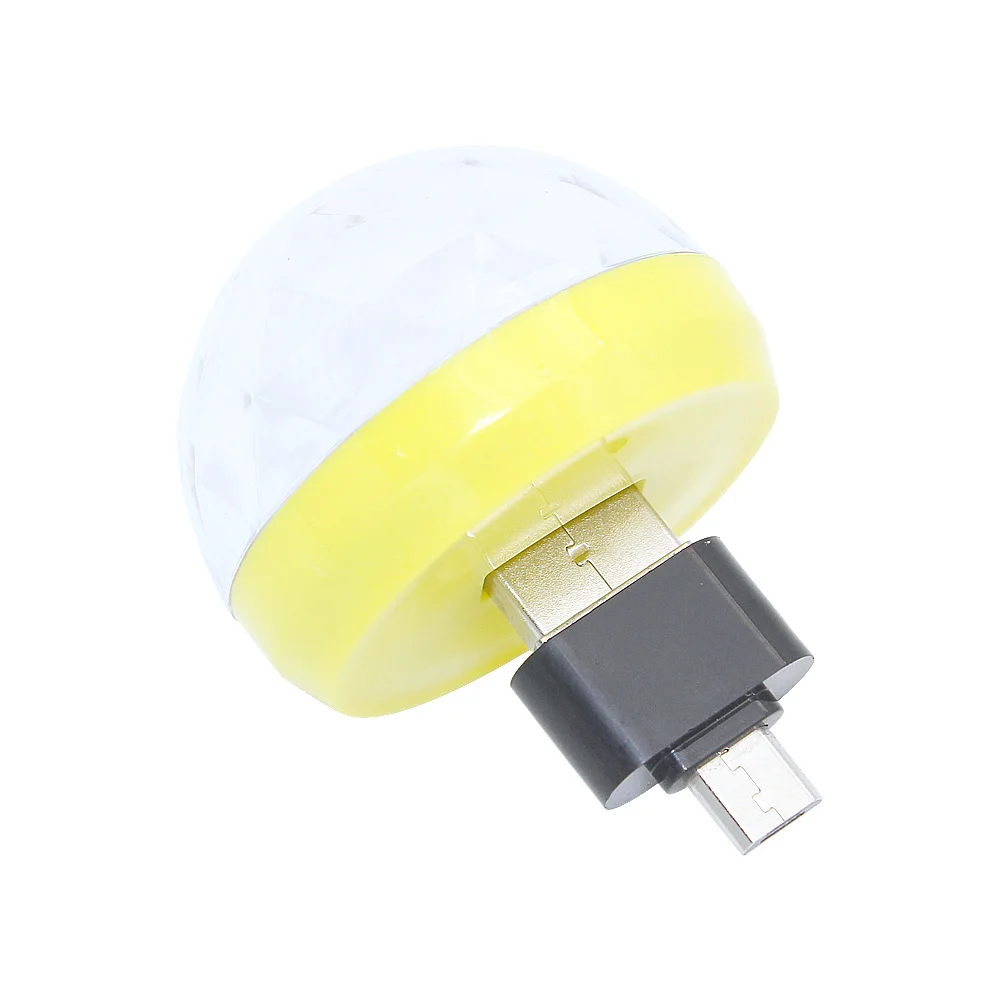 Микро-usb мини RGB светодиодный светильник 4 Вт, сценический светильник, Звуковое управление, клубный паб, дискотека, вечерние, музыкальный хрустальный магический шар, лампа