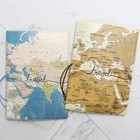 Обложка для паспорта с картой мира, кошелек из искусственной кожи с надписью для мужчин и женщин, портативный держатель для удостоверения личности, аксессуары для путешествий, креативный