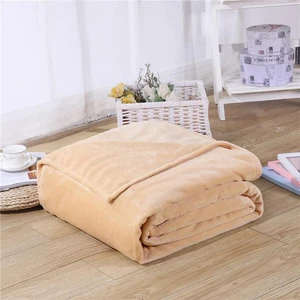 Fleece Flanel Blanket 6 Size 18 Solid Color Washable Blanket Jagdambe Fluffy Warm Soft Microfiber Winter Plaid Blanket Coral