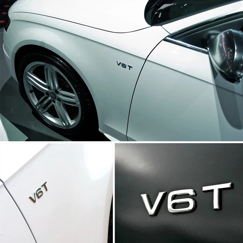 3D металлический логотип V6T V8T эмблема кузова автомобиля наклейка на багажник для