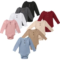 8color 0 24 m toddler baby girls clothes basic pure color outfit long sleeve cotton romper baby solid jumpsuit clothing