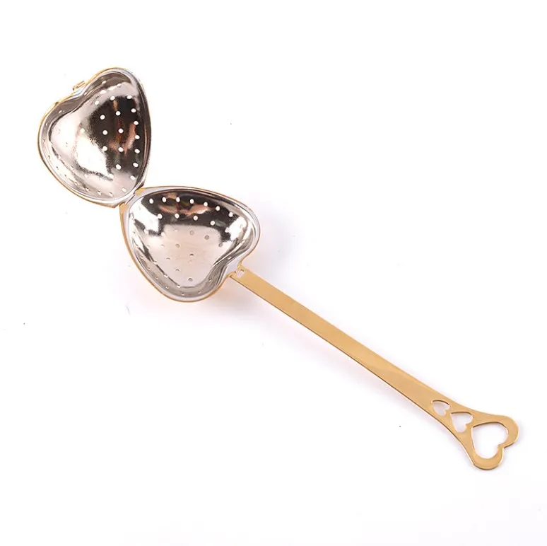 

20pcs/lot Tea Strainer Creative Stainless Steel Heart-shaped Tea Infuser Filter Spoon Tea Tool Strainer