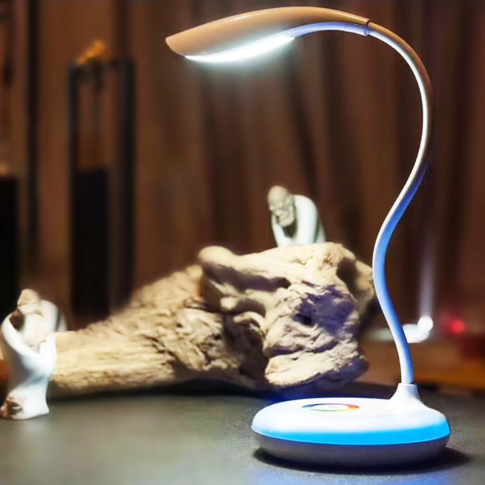 Светодиодный настольный светильник с usb зарядкой Гибкая Настольная лампа для