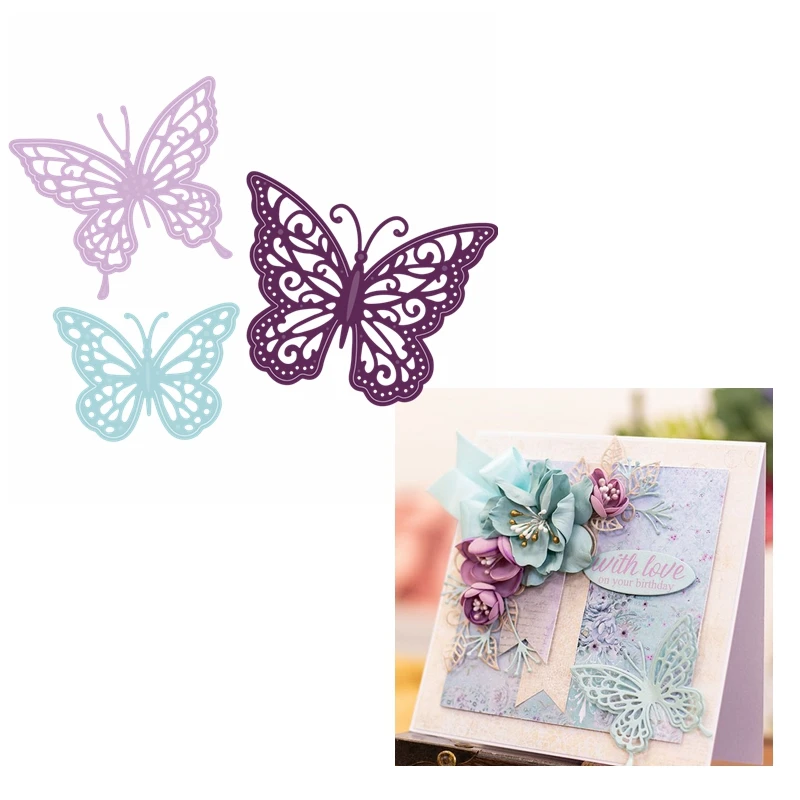 Красивые винтажные кружевные металлические Вырубные штампы в виде бабочек для