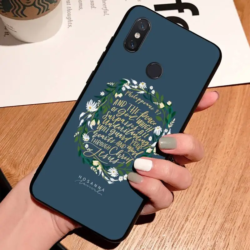 

Bible text art pattern luxury design Phone Case funda For Xiaomi Redmi note 7 8 9 t k30 max3 9 s 10 pro lite