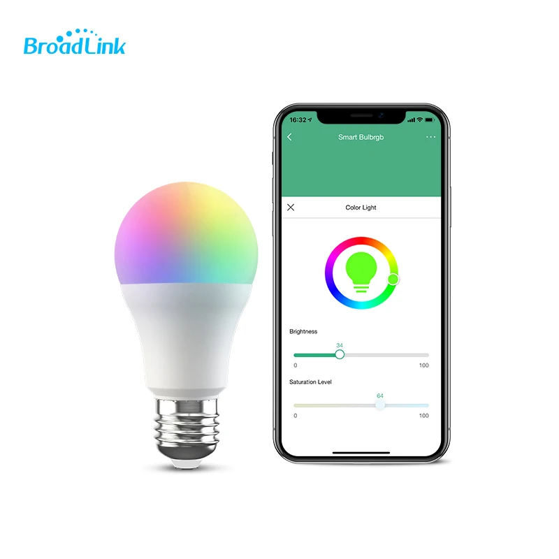 Умный Wi-Fi диммер BroadLink LB26 110 В RGB Светодиодная лампа работает с Google home Aleax IFTTT -