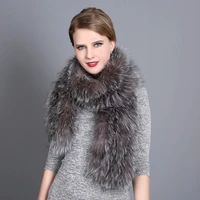 fox fur scarf winter women scarf luxury lady neckchief thick warm neck collar wear