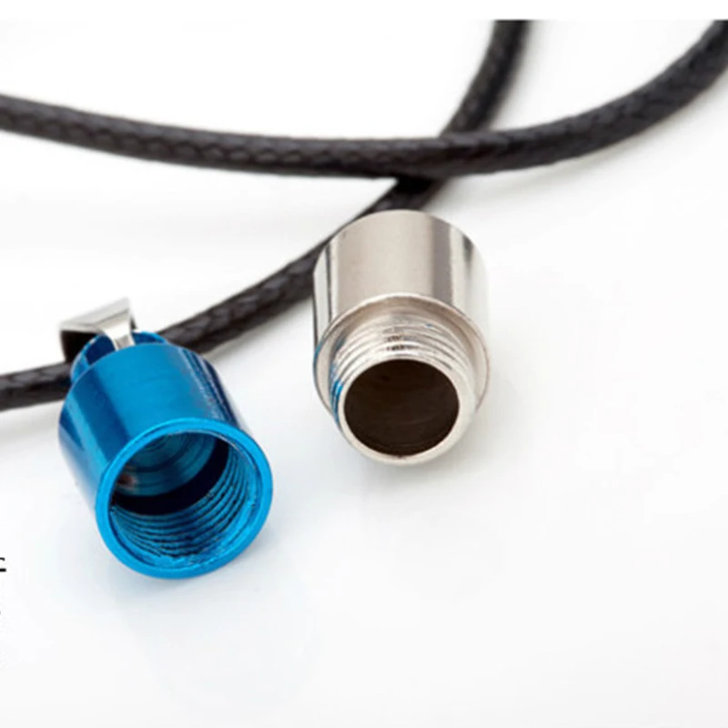 

Stainless Steel Pendant Small Medicine Bottle Can Put Paper Necklace Titanium Steel Men's Jewelry Leather Rope