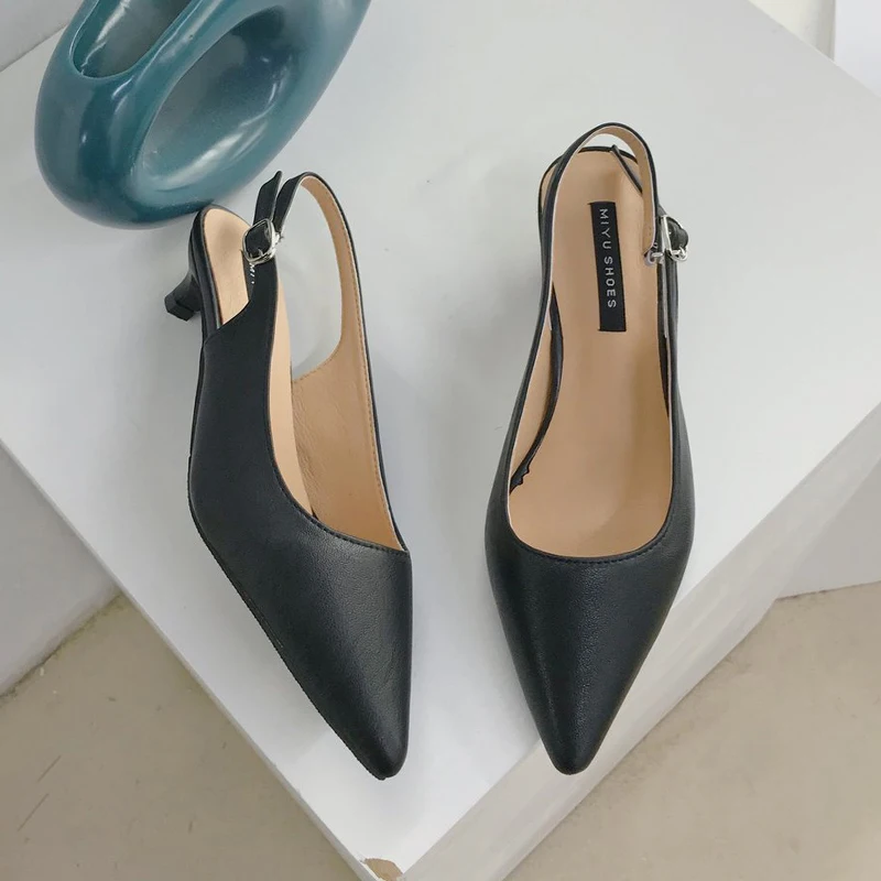 

Women Sandals 2021 New Summer Elegant Fashion High Heels Closed Pointed Toe Heels Buckle Strap Sandals Classic Office Shoes