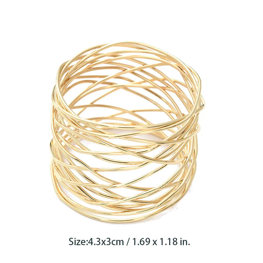 

6PCS Alloy Napkin Rings Wedding Napkin Rings Decoration Ring Table Decoration Accessories For Dinner Table Napkin Party Supplies