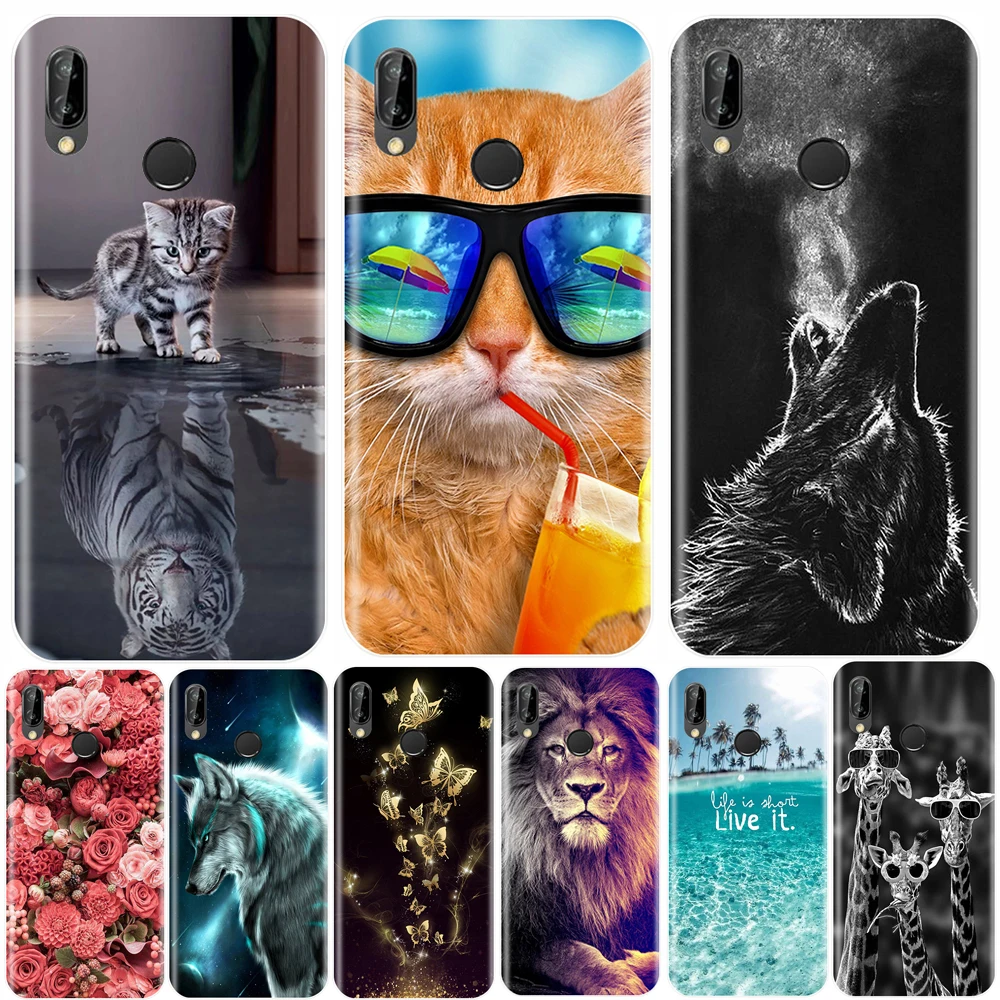 Чехол для телефона Huawei P20 Pro P9 Lite мини Мягкий силиконовый милый чехол с