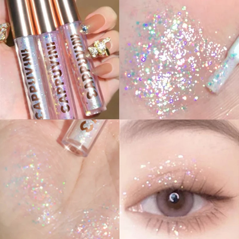 

6 Colors Liquid Eyeshadow Shimmer Glitter Quick-drying Eye Shadow Not Easy To Fall Off Shadows Cosmetics Makeup Waterproof