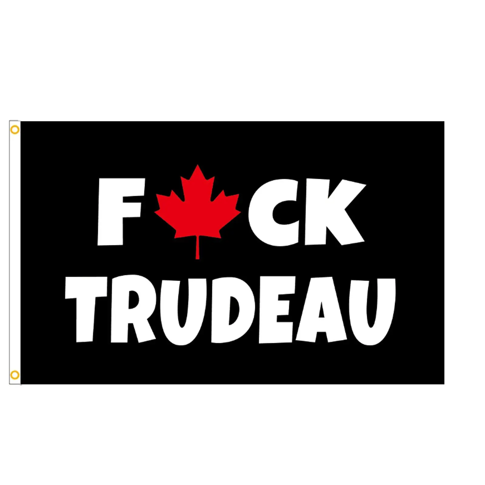 

Brass Grommets Fade Resistant Indoor Decoration for Garden Patio F Trudeau Flag F Word Outdoor Banner Polyester Fabric