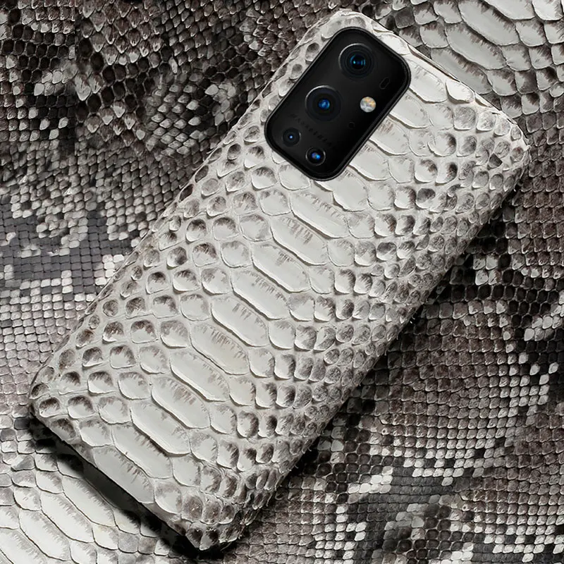 

100% Genuine Python Leather phone case for Oneplus 7T 7 Pro Nord 6 6T 9 Pro 9R 8 pro Luxury Snakeskin Cover For One Plus 9 Pro
