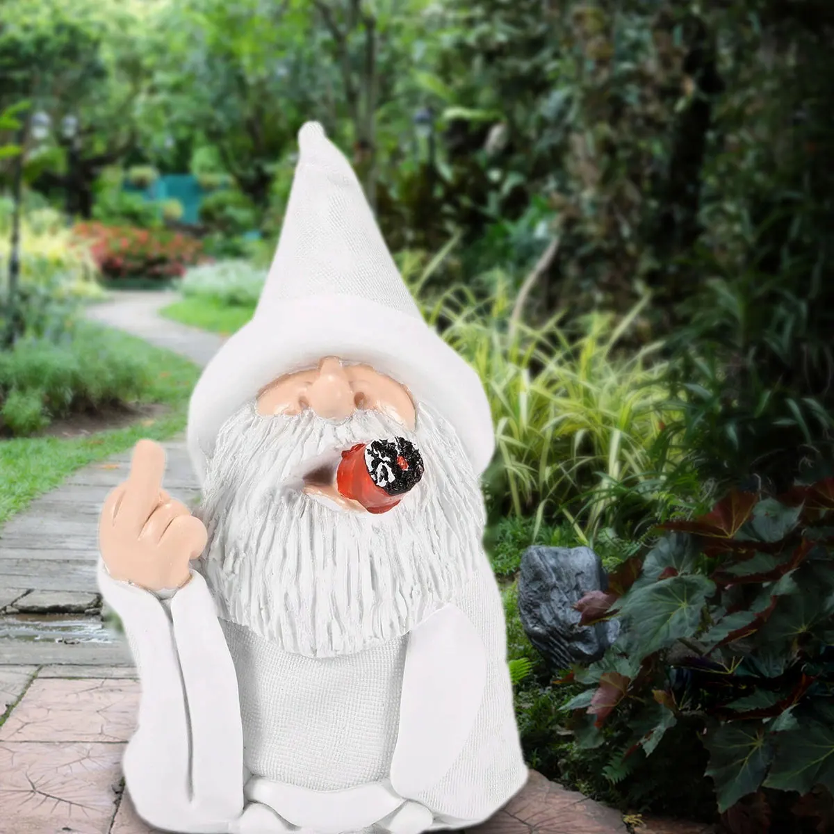 

Funny Smorking Dwarf Wizard Gnome Statue Gift Indoor Outdoor Figurine Garden Sculpture Ornaments For Home Yard Decor Accessories