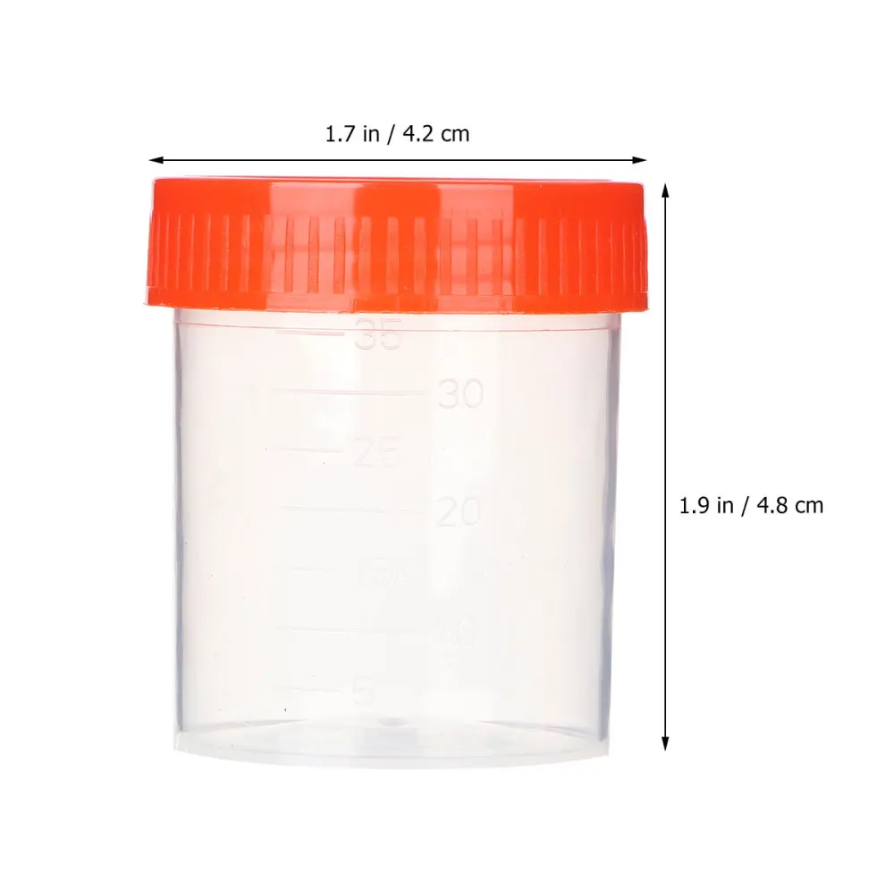 

50 Pcs/1 Pack 40ml Specimen Sampling Cup Practical Urine Sealed Container with Spiral Cover for Laboratory Use (Random