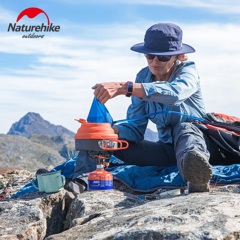 Naturehike 1.6L Кемпинг горшок с силиконовой крышкой свистящая Складная посуда