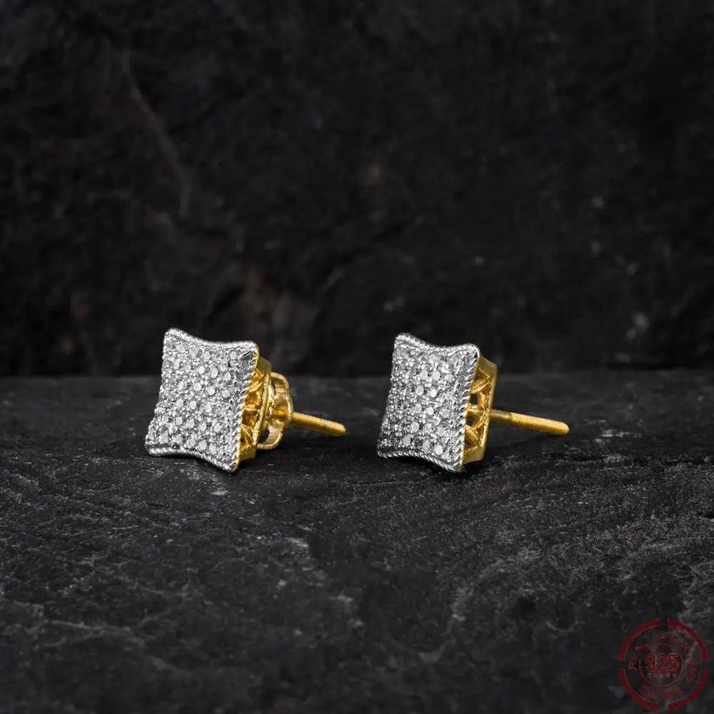 Серьги-гвоздики CHENZHON из серебра 925 пробы с фианитом в форме кайта | Украшения и