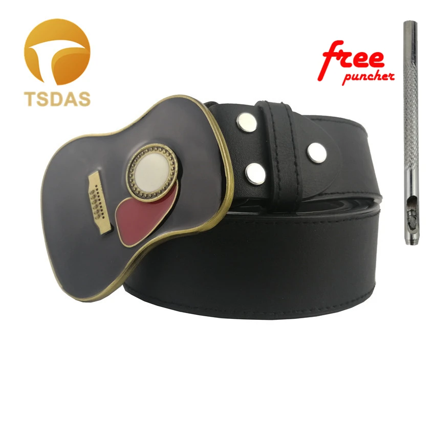 Бесплатная доставка металлический музыкальный ремень пряжки гитара модель