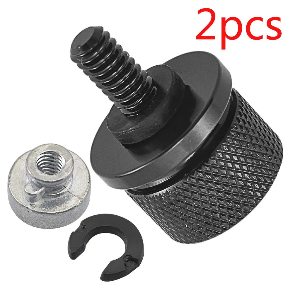 

2PCS Black Knurled Craft Rear Fender Seat Screw Bolt Nut Hardware For Harley 96-20 Sportster Dyna Softail Touring Model Parts US