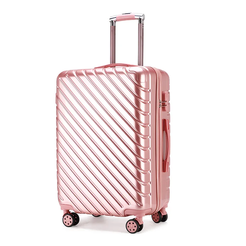 Rose gold Дорожный чемодан на колесиках, 24 дюйма, 20 дюймов, сумка на колесиках, чемодан для путешествий, модная женская сумка, жесткая багажная коробка - Цвет: Rose gold