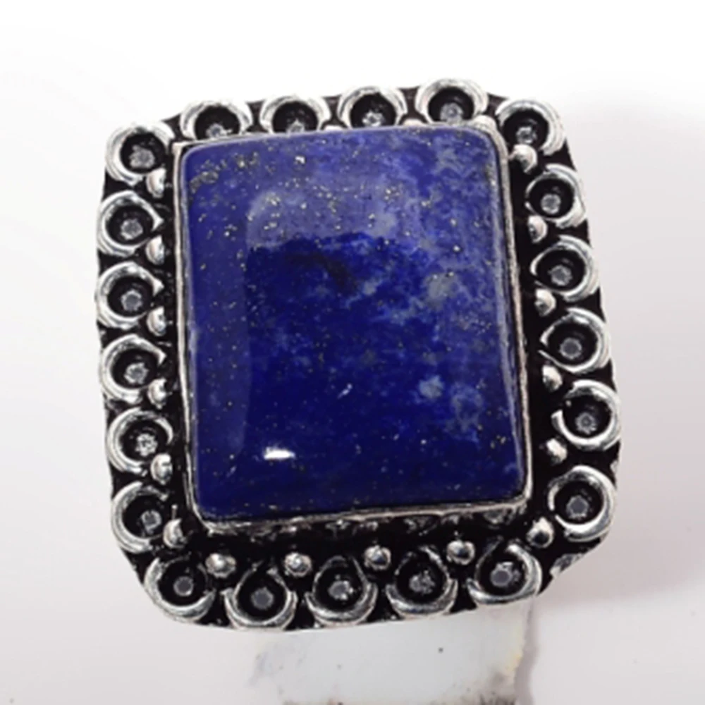 Подлинная лямка лазурь кольцо с серебряным покрытием из меди женское ювелирное