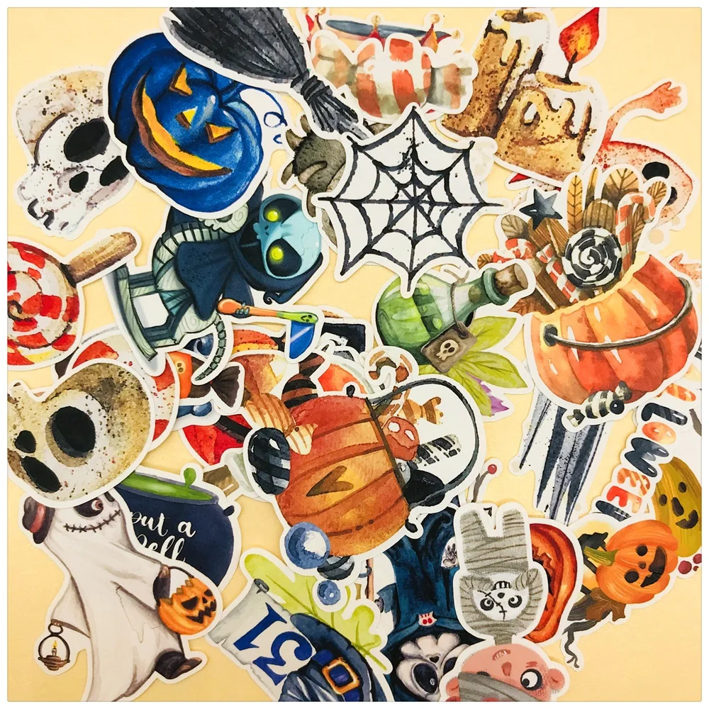 33Pcs 2019 Vintage Halloween Party Pumpkin Ghost Sticker DIY Craft Scrapbooking Album Journal Happy Planner Decorative Stickers | Дом и сад