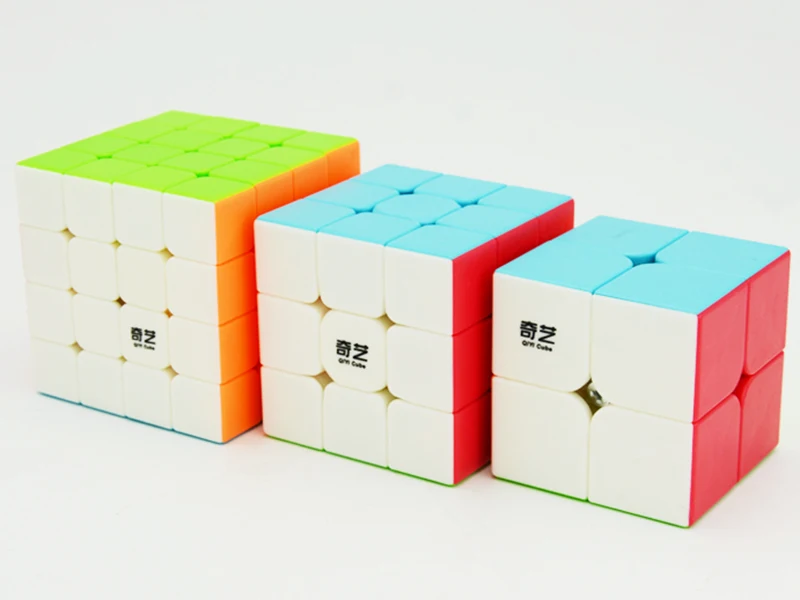 3 шт./компл. Qiyi 2x2x2 3x3x3 4x4x4 магический куб Пазлы без наклеек скоростной Обучающие
