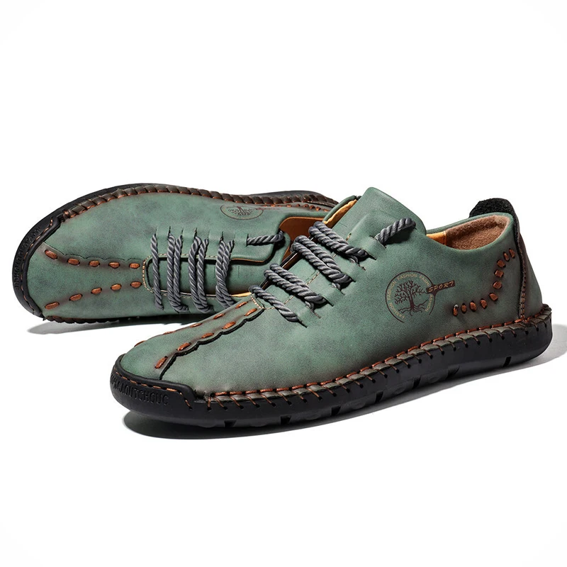 Мужские кожаные туфли на плоской подошве черные повседневные Мокасины из мягкой