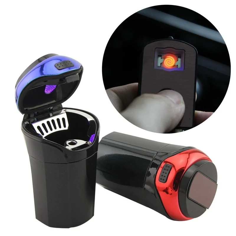Hot Automobile Car Ashtray Smoking Lighter Trash Can Cigar Cigarette Multifunction Electronic with LED Light | Автомобили и