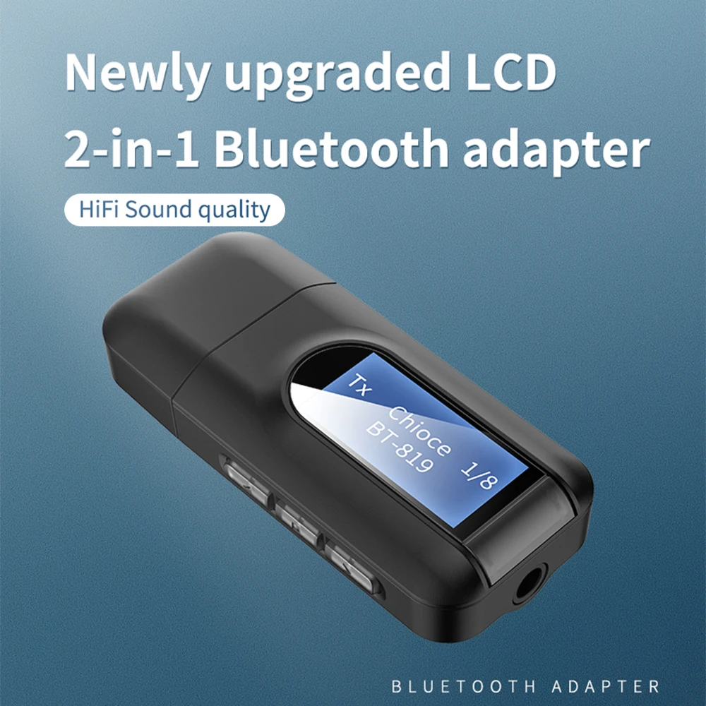 5 0 Bluetooth адаптер беспроводной ЖК дисплей USB приемник музыкальный аудио передатчик