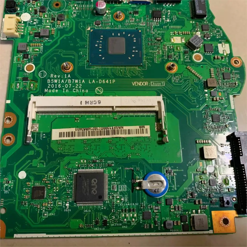 

B5W1A/B7W1A LA-D641P NBGH411001 NB.GH411.001 Main board for Acer Aspire ES1-533 laptop motherboard 100% fully tested