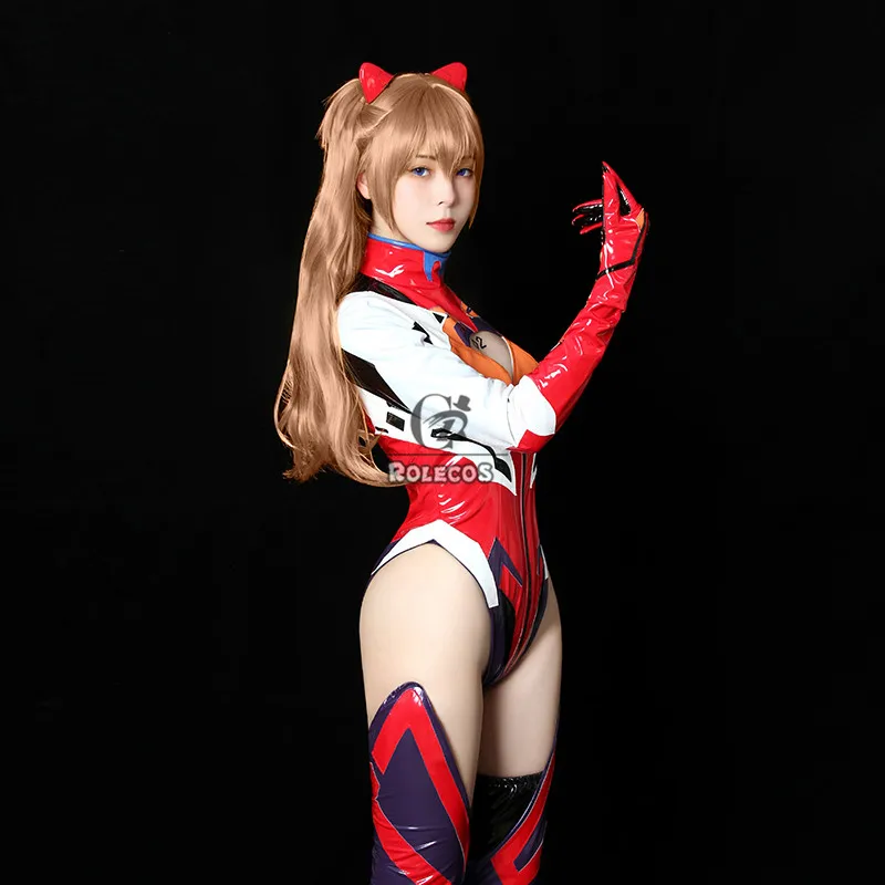 ROLECOS аниме ЕВА АСУКА Косплэй костюм Langley Soryu) сексуальный комбинезон Для женщин