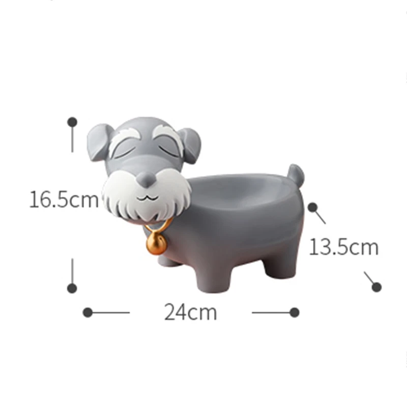 

Cute Dog Resin Sculpture Key Candy Makeup Jewelry Storage Box Home Decoration Statue Living Room Decor Ornament Craft
