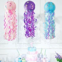 mermaid party hanging jellyfish lanterns under the sea theme party decorations