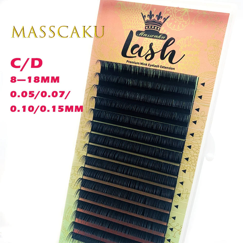 

MASSCAKU Eyelashes Makeup Cilios 1 Cases Individual Eyelash High Quality Synthetic Mink Faux Cils Soft Natural False Lashes