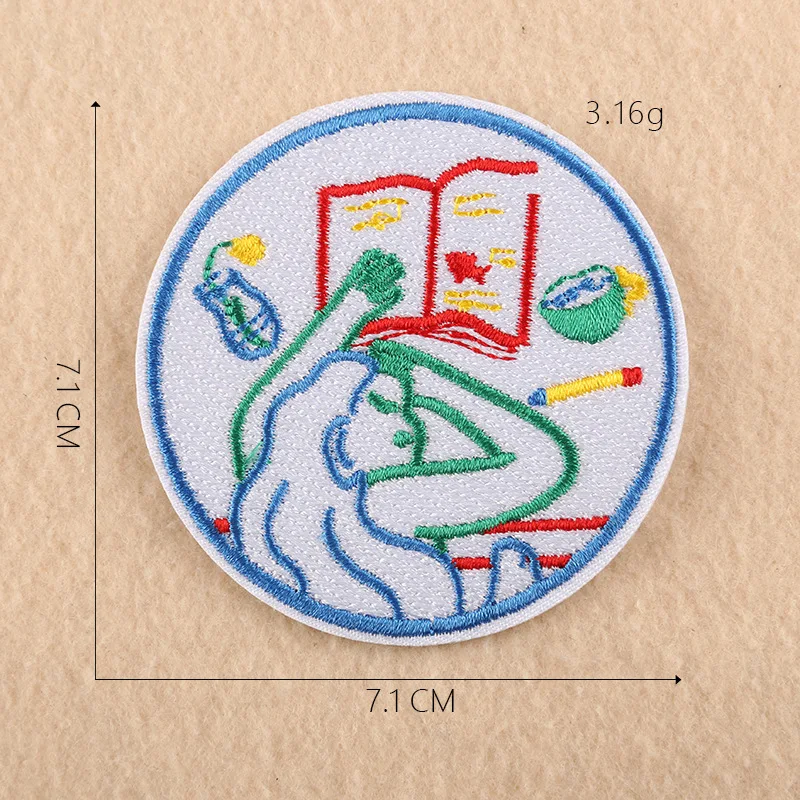 Мультяшные круглые нашивки с вышивкой жестами для одежды сделай сам нашивка на