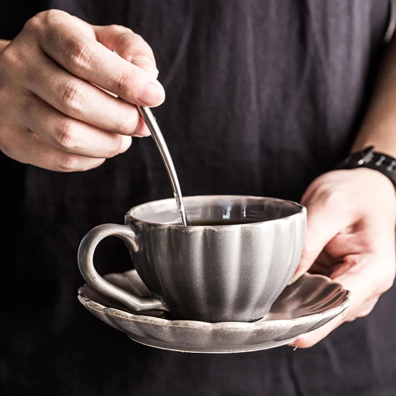 Керамическая кофейная чашка и блюдце ANTOWALL в скандинавском стиле|Чашки соусницы| |