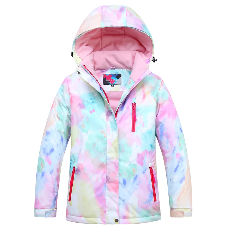 

MUTUSNOW 2021 Kids Ski Jacket Children Windproof Waterproof Super Warm Clothes Girls Snow Coat -30 Winter Snowboarding