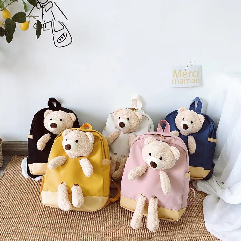 

Рюкзак в виде плюшевого мишки новый детский рюкзак из ткани Оксфорд детский школьный портфель для мальчиков и девочек