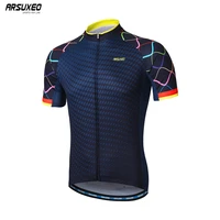 arsuxeo men short sleeves cycling jersey quick dry mtb jersey mountain bicycle shirts road bike clothing reflective zipper z84